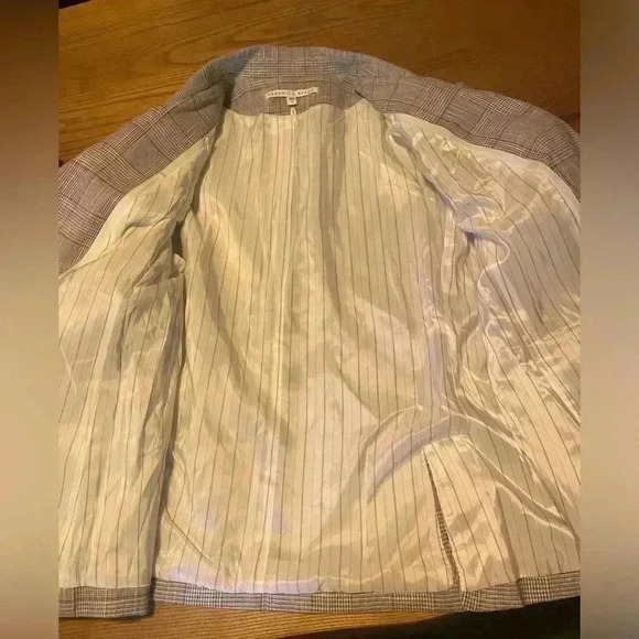 VERONICA BEARD Dickey Blazer Jacket Plus Size 22 Gray Plaid NEW Cutaway Cotton - Picture 4 of 6